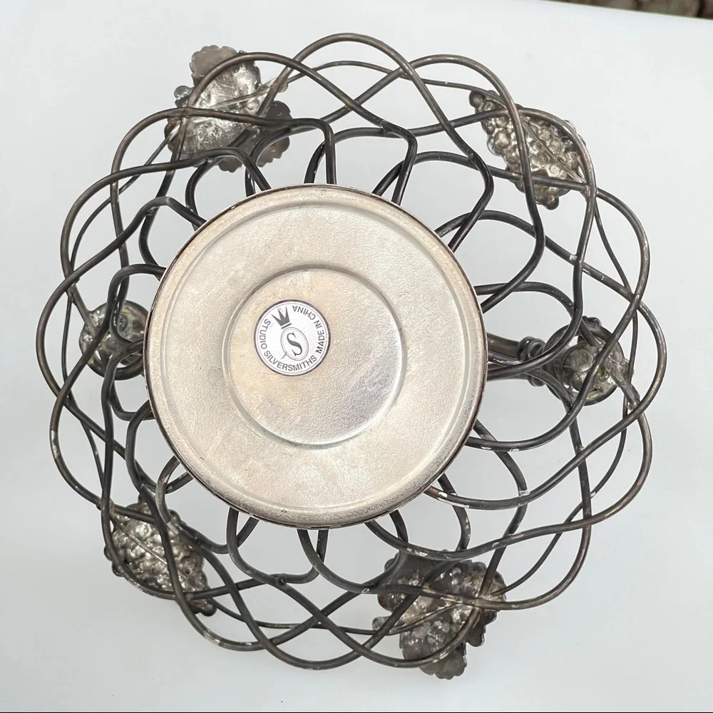Studio Silver Smiths‎ Vintage Silver Plated Fruit Basket Bowl With Handle